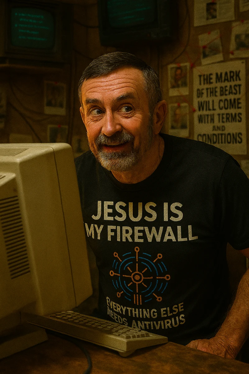 Jesse at his computer terminal