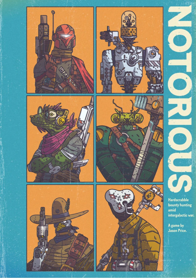 NOTORIOUS science-fiction western cover illustration