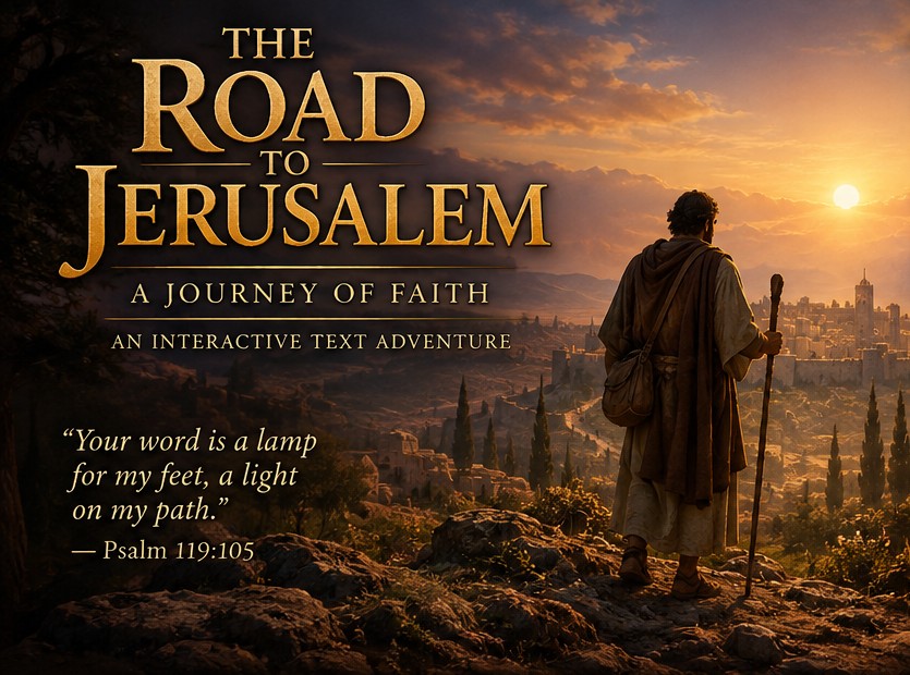 A traveler looking toward Jerusalem at sunset
