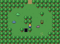 Gloomhollow Woods with a pixie fountain and the Barrow entrance