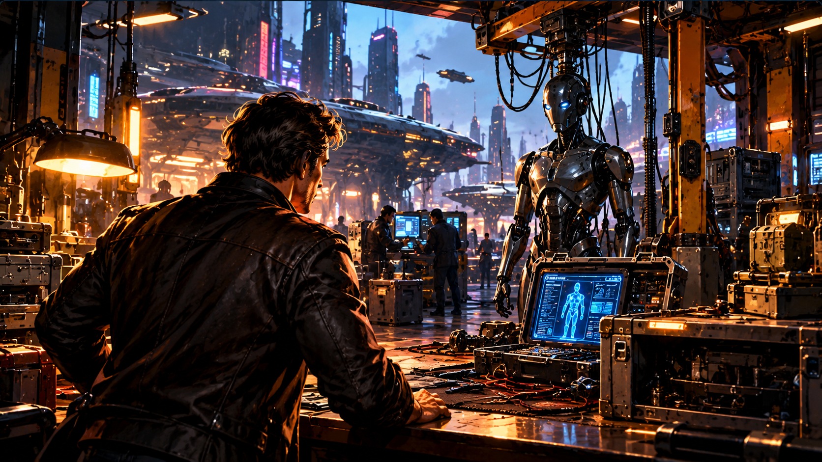 Futuristic robotics workshop